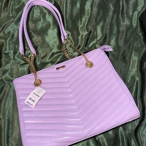 ALDO Light Purple Quilted Tote Bag